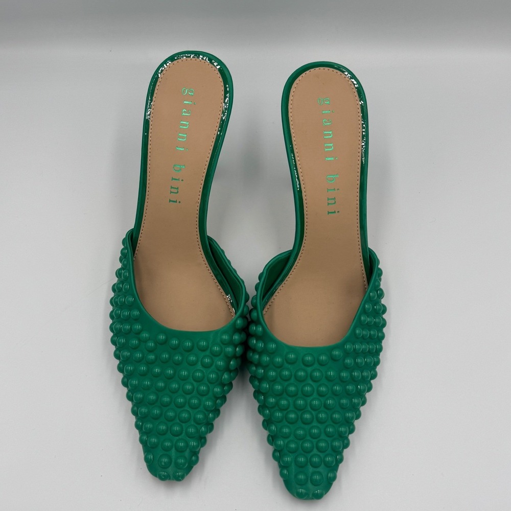 Gianni Bini Green Studded Pointed Toe Mule Heels 9.5M NO BOX - Picture 6 of 8